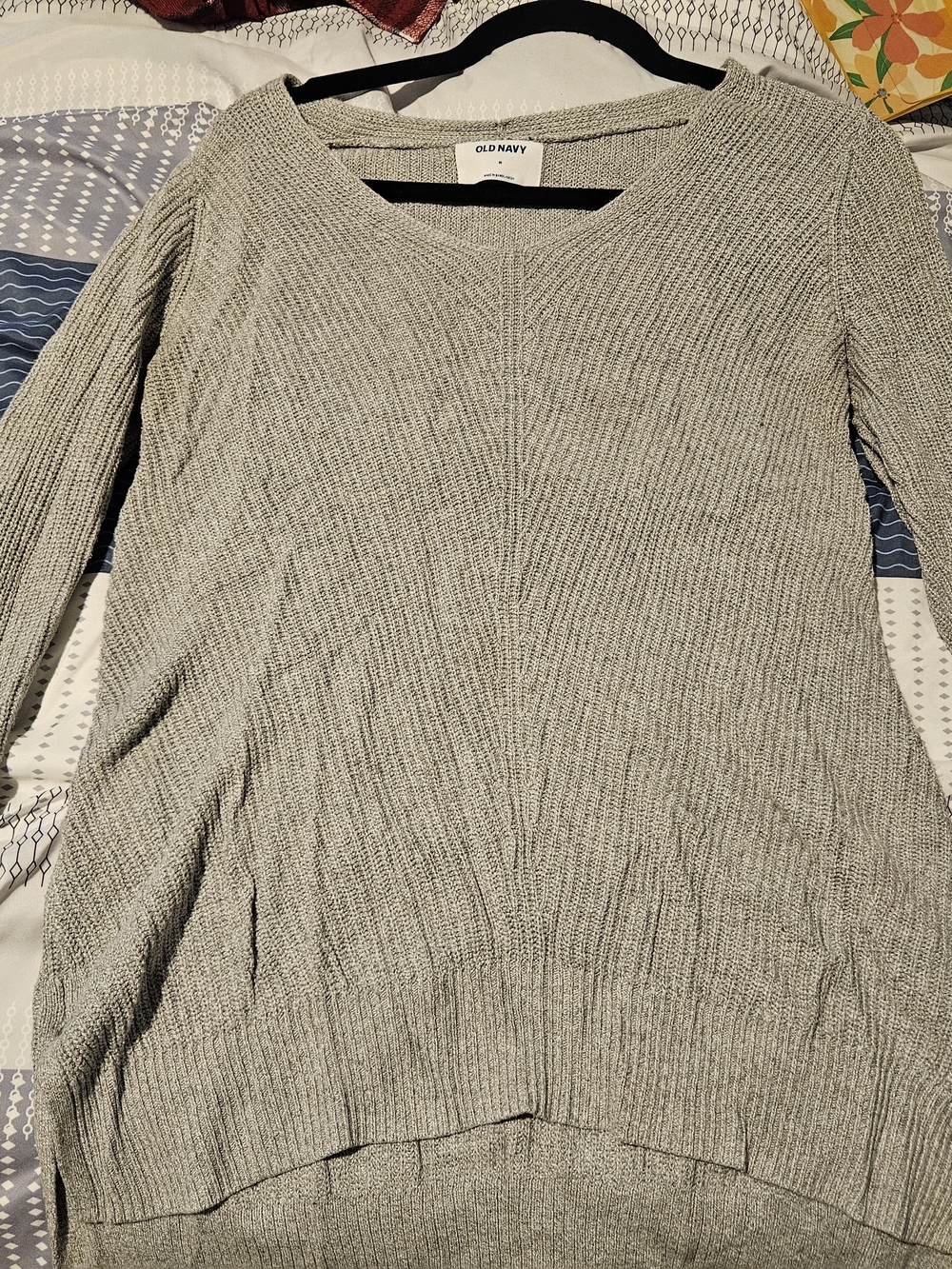 Old Navy Heather Gray Scoop Neck Knit Sweater
